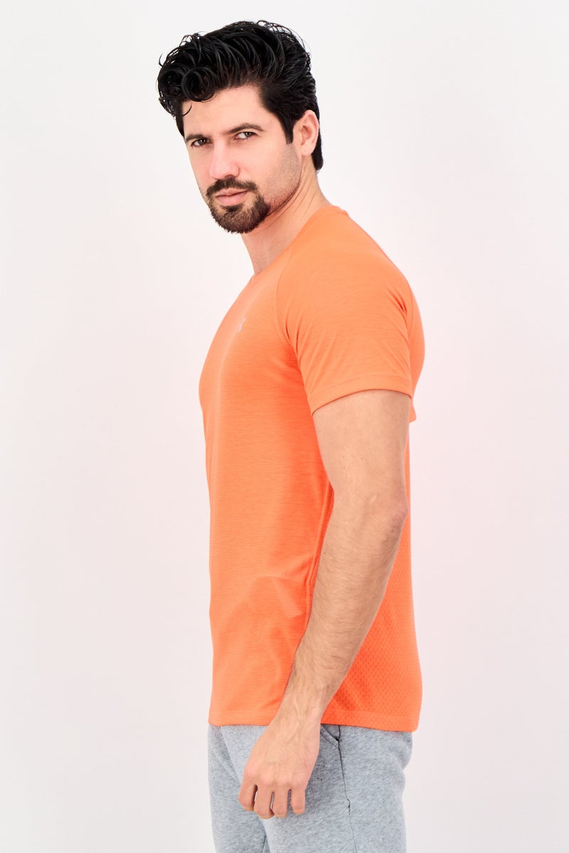 UNDER ARMOUR Men Fitted Short Sleeve Training T-Shirt, Bright Orange - Image 2