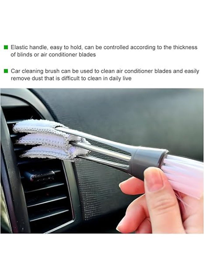 2 PCS Mini Duster for Car Air Vent, Double Ended Automotive Air Vent Microfiber Duster & Brush, Dust Collector Cleaner for Keyboard Window Leaves Shutter, Car Accessories (Gray) - Image 5