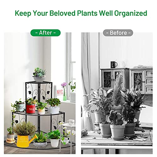 Bee Creative Plant Stand for balcony home decor (Corner-Black) - Image 3