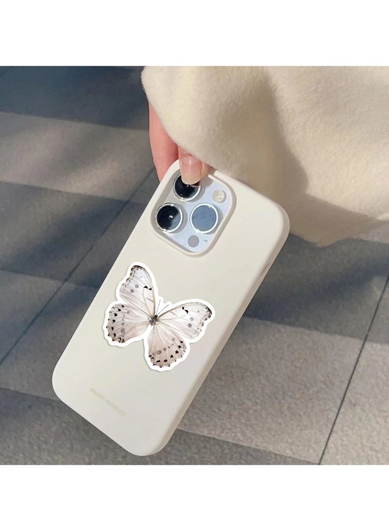 50 PCS Butterfly Stickers Pack White Lovely Waterproof Stickers for Laptop Scrapbook Window Butterfly Stickers for Water Bottle Envelope Gift for Teens Adults - Image 5