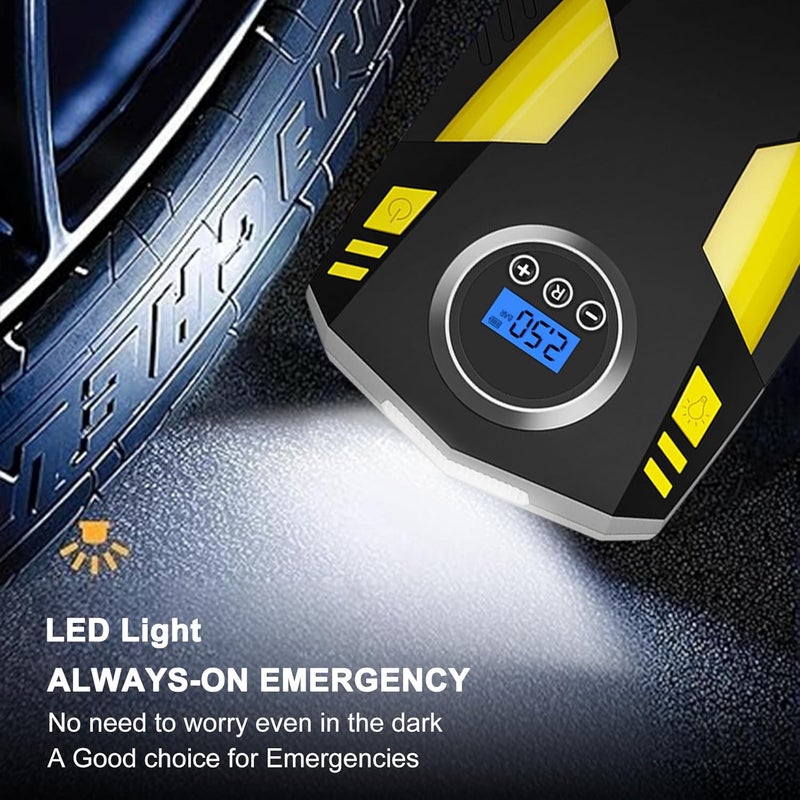 RUOVXWU منفاخ إطارات رقمي مع ضاغط هواء وإيقاف تلقائي وضوء LED - Image 3