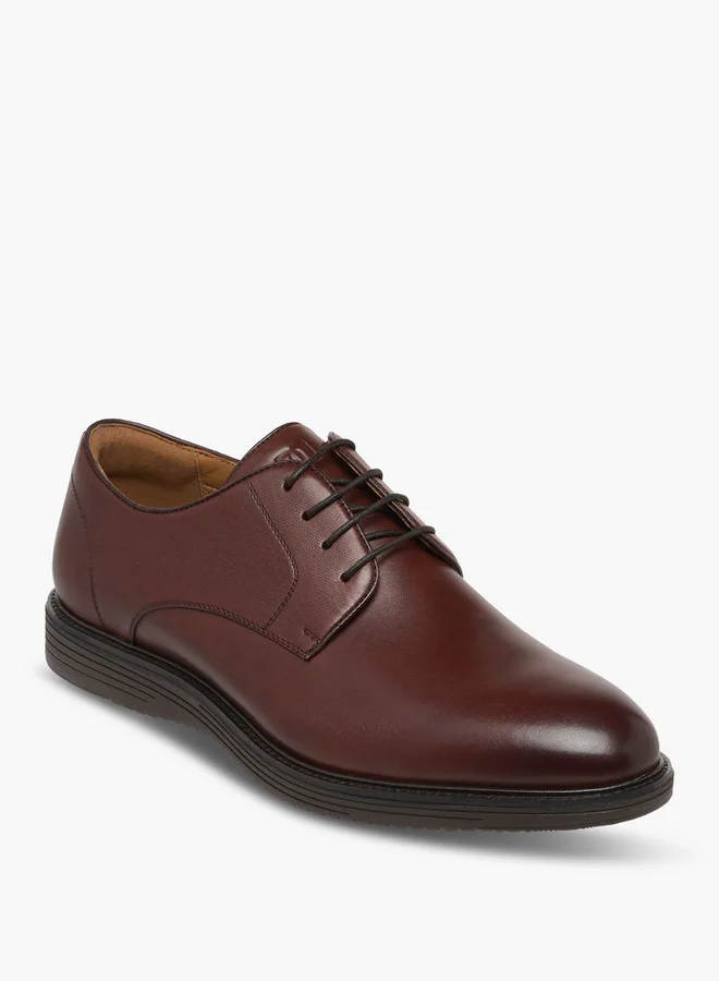 دوتشيني Men's Solid Lace-Up Derby Shoes
