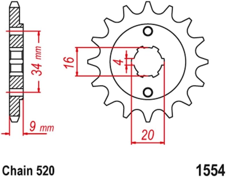 QASULER 520 13T Motorcycle Front Sprocket Pinion - Image 2