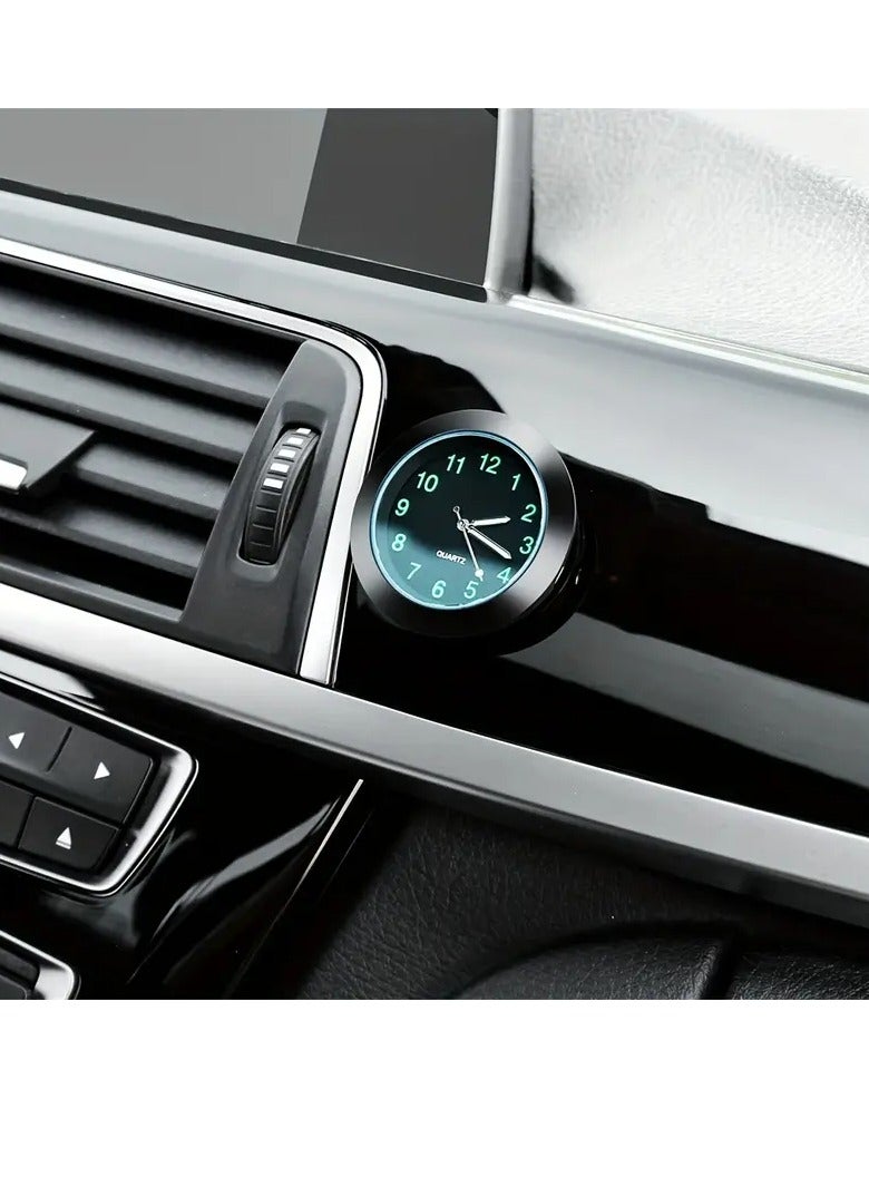 PAMEER 1pc car clock high-quality luminous decoration mini quartz clock noctilucent car dashboard clock for high-end car interior central control decoration, Easy to paste with double side Super Glue  - Image 1