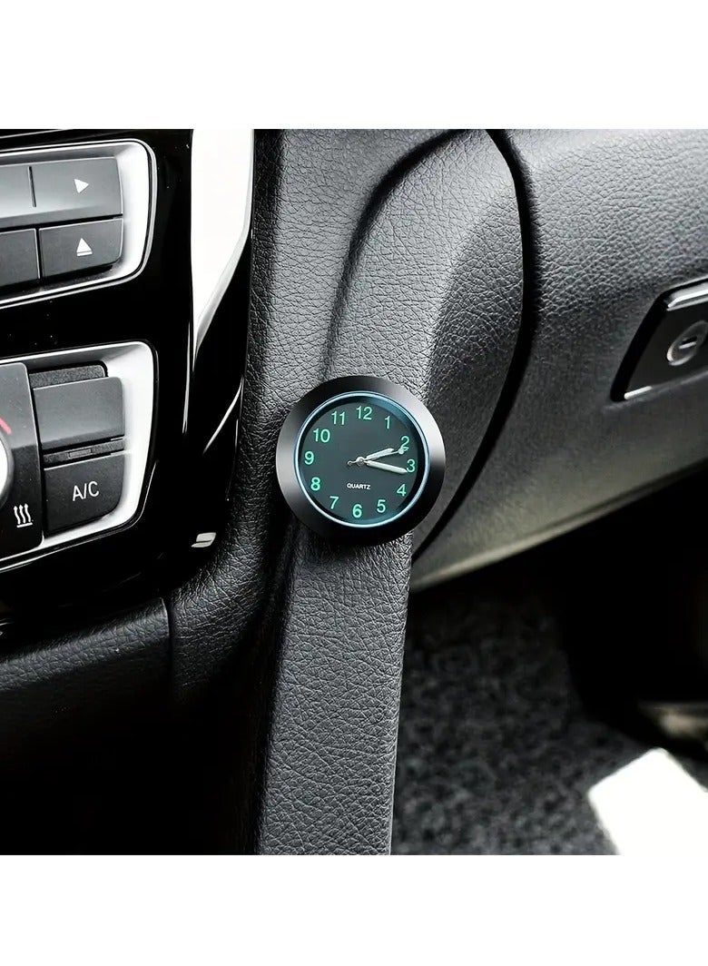 PAMEER 1pc car clock high-quality luminous decoration mini quartz clock noctilucent car dashboard clock for high-end car interior central control decoration, Easy to paste with double side Super Glue  - Image 4