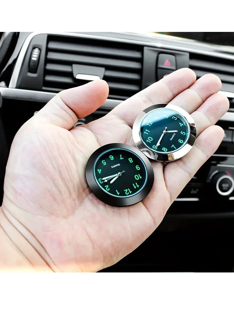 PAMEER 1pc car clock high-quality luminous decoration mini quartz clock noctilucent car dashboard clock for high-end car interior central control decoration, Easy to paste with double side Super Glue  - Image 5