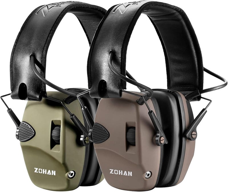 Zohan EM054 Electronic Shooting Ear Protection with 4X Sound Amplification 2 Pack,Slim Active Noise Reduction Earmuffs for Gun Range - Image 1