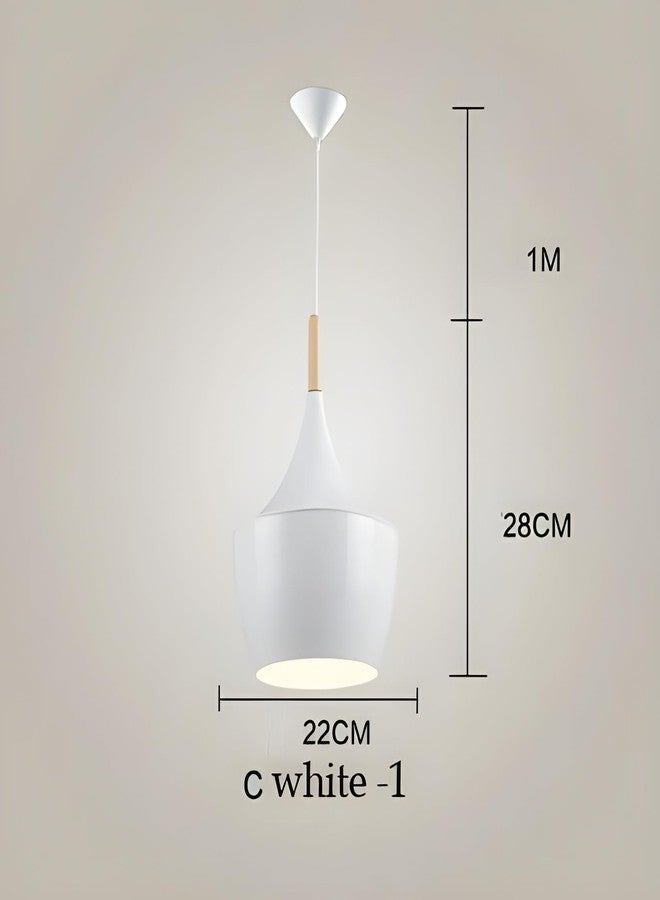 twixle Aluminium celing Hanging lamp, White Texture Ceiling Light Lamp Home Decor Items,Hanging Ceiling Decorative Chandelier Home,Living Room, Indoor Outdoor Jhumar Lighing (Without Bulb, Pack of 1) - Image 3
