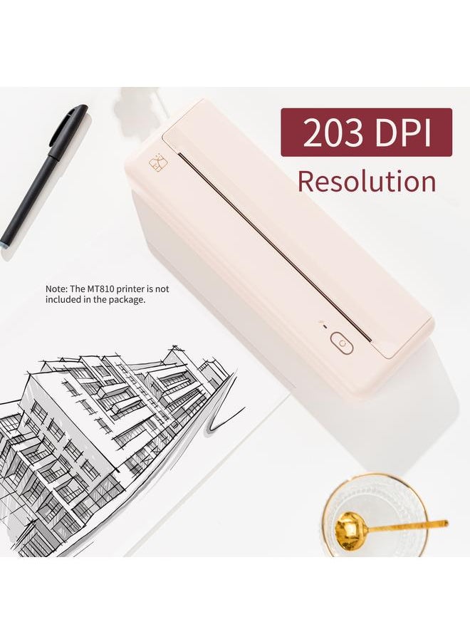 Thoraya HPRT MT810 2PCS A4 Thermal Paper Roll for MT810 Thermal Printer BPA-free 10 Image Long-lasting Perfect for Photo Picture Receipt Memo PDF File Webpage Printing Instant Photo  - Image 1