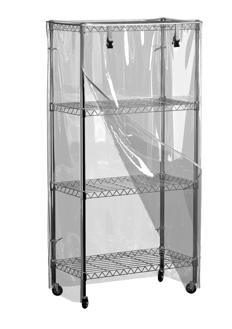IndigoTempest9 Heavy Duty Wire Rack Cover – Transparent PVC, Waterproof, Dustproof, Full Visibility, 48 x 18 x 72 inches, Cover Only - Image 1