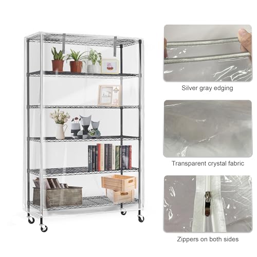 IndigoTempest9 Heavy Duty Wire Rack Cover – Transparent PVC, Waterproof, Dustproof, Full Visibility, 48 x 18 x 72 inches, Cover Only - Image 5