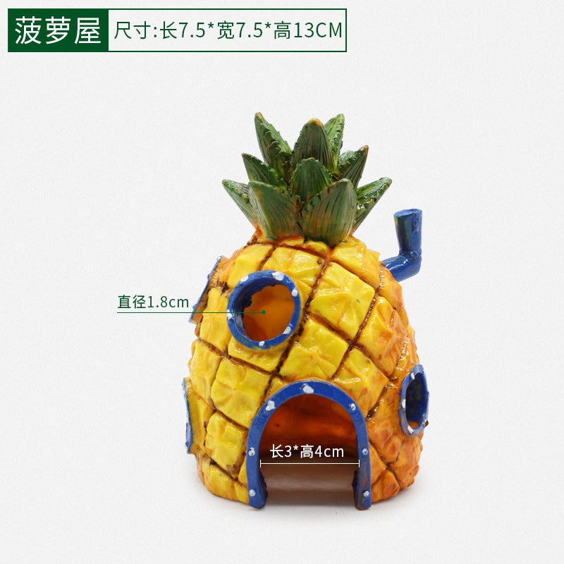 Fish Tank Landscaping Pineapple House Fish And Shrimp Escape House Aquarium Fish Tank Landscaping Ornaments - Image 3