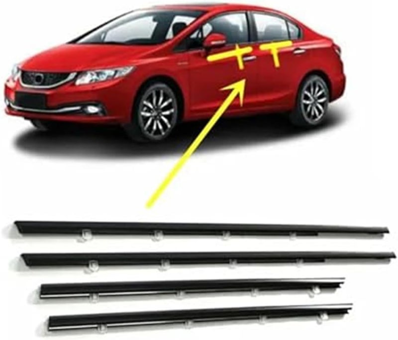 Wivplex Car Window Trim Molding for Civic 2012-2015 - Image 2