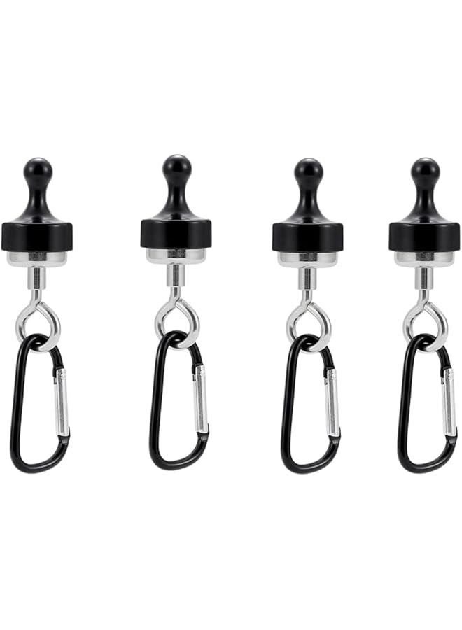 PROMASS Strong Magnet hooks, 4 sets Outdoor Strong Magnetic Heavy Hook, Pulling Force Rare Earth Magnetic Hooks with Countersunk Hole Eye Bolt for outdoor hanging camping light, Multifunctional Tent Canopy - Image 1