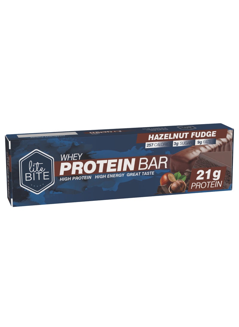 Lite Bite Hazelnut Fudge Whey Protein Bar 70g (21g Protein) 