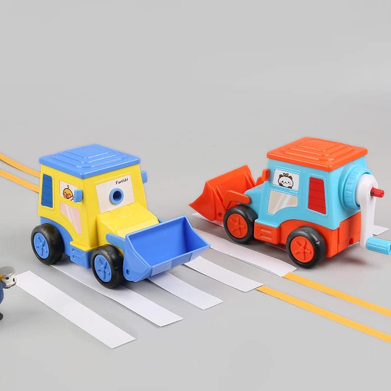 TEMSON Sharpener for Kids – Forklift Truck Shaped Pencil Sharpener with Moving Wheels, Table Sharpener Machine(8630) Multiolor - Image 3