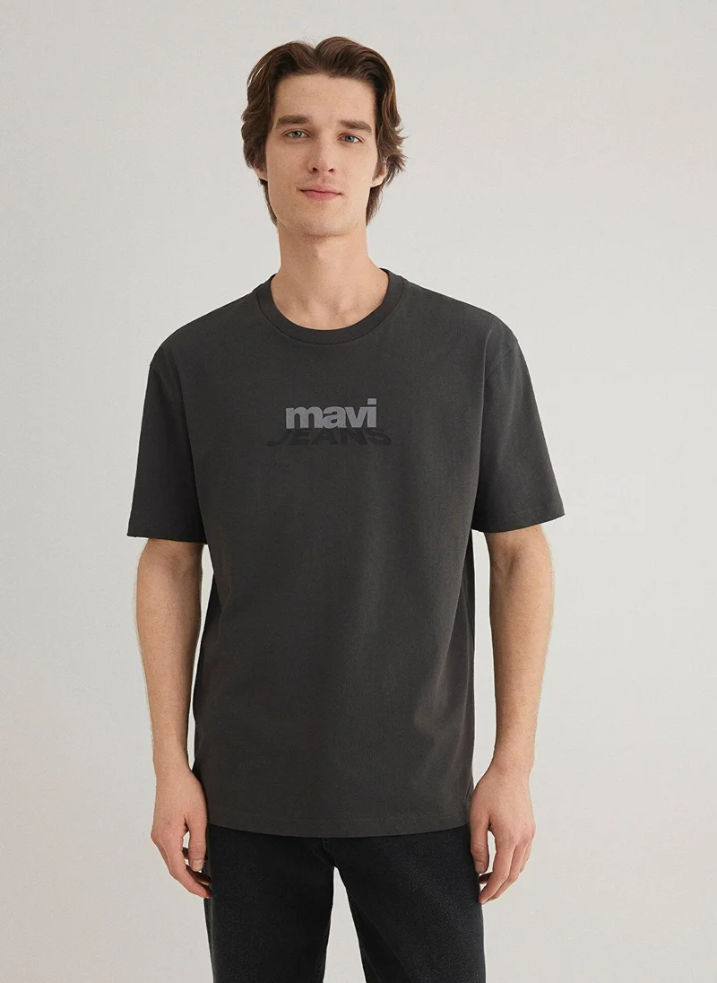 MAVI Mavi Logo Printed Anthracite T-Shirt