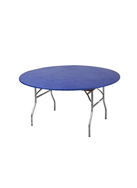 KwikCovers 60 Round Fitted Plastic Table Covers Bundle of 5 Royal Blue