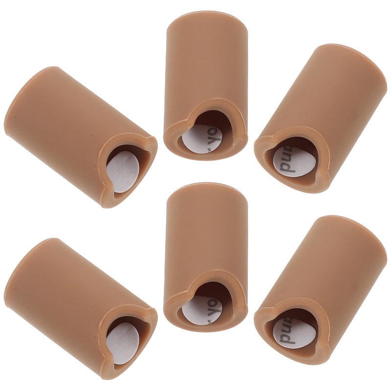 Brown Silicone Door Knob Covers 6pcs Furniture Edge Protection Pull Guard For Cabinet Drawer - Image 2