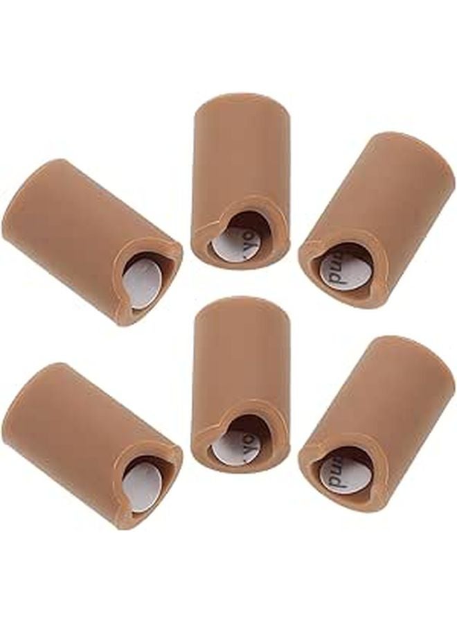 Brown Silicone Door Knob Covers 6pcs Furniture Edge Protection Pull Guard For Cabinet Drawer - Image 1