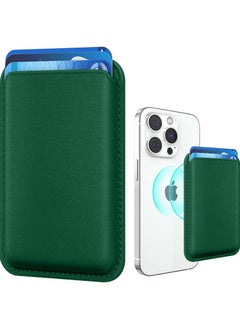 Theodor Mag-Safe Wallet Compatible with iPhone 16,15,14 & iPhone 13 Pro Max – Mag Safe Secure Credit Card Holder – Vegan Leather. Magnetic Card Wallet Holder Green  - Image 1