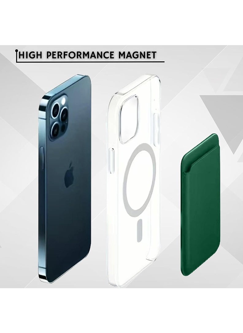 Theodor Mag-Safe Wallet Compatible with iPhone 16,15,14 & iPhone 13 Pro Max – Mag Safe Secure Credit Card Holder – Vegan Leather. Magnetic Card Wallet Holder Green  - Image 5