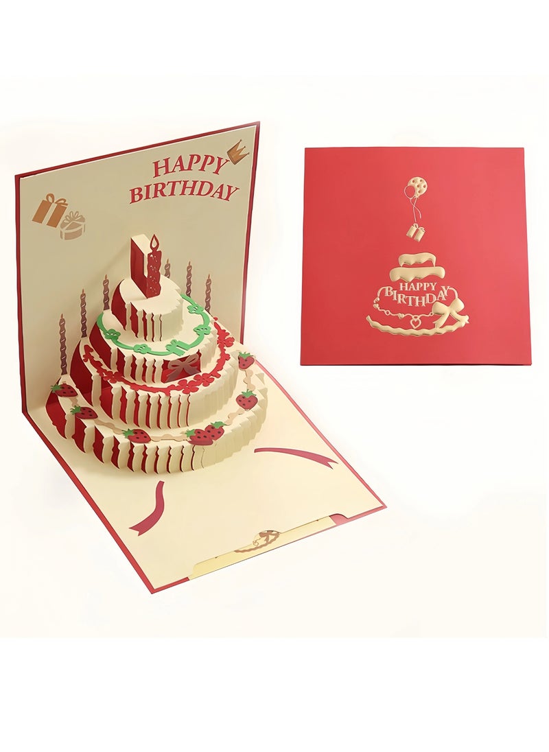 Generic Beauty 3D Popup Card with Envelopes, Greeting Paper Cards for Men, Women, Boys, Girls and Kids (Red)  - Image 4