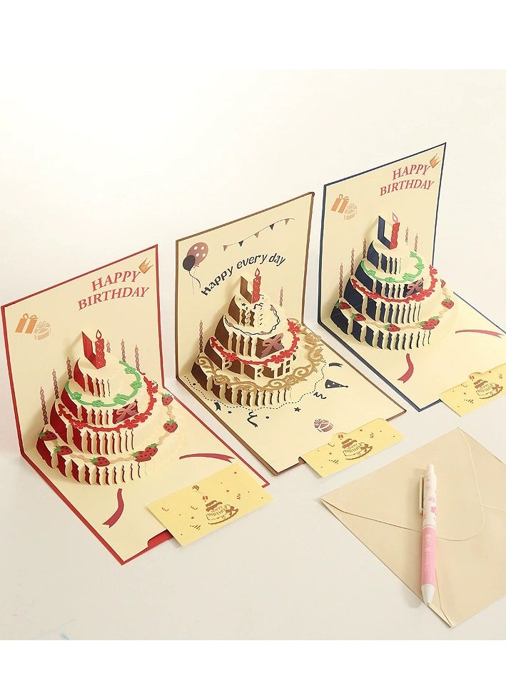 Generic Beauty 3D Popup Card with Envelopes, Greeting Paper Cards for Men, Women, Boys, Girls and Kids (Red)  - Image 5