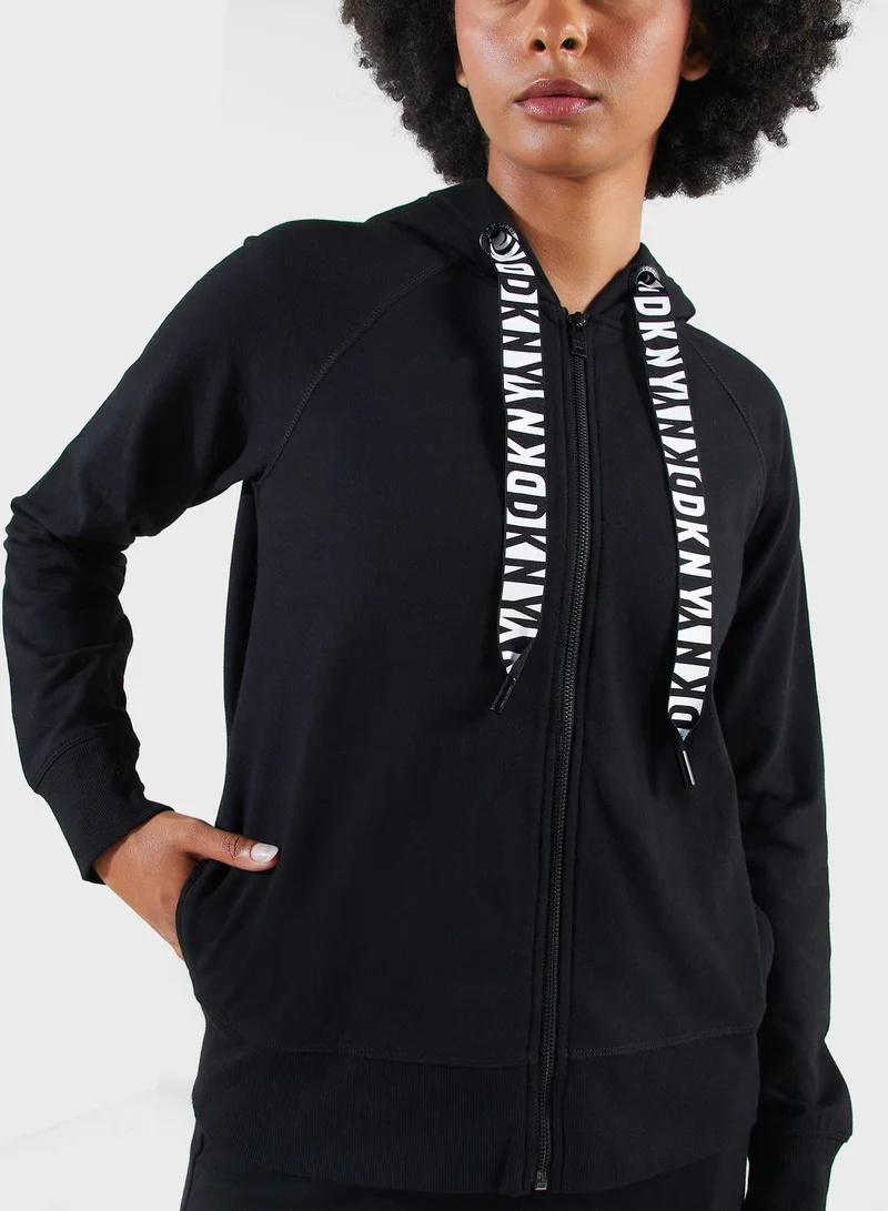 DKNY Sport Logo Detail Hoodie