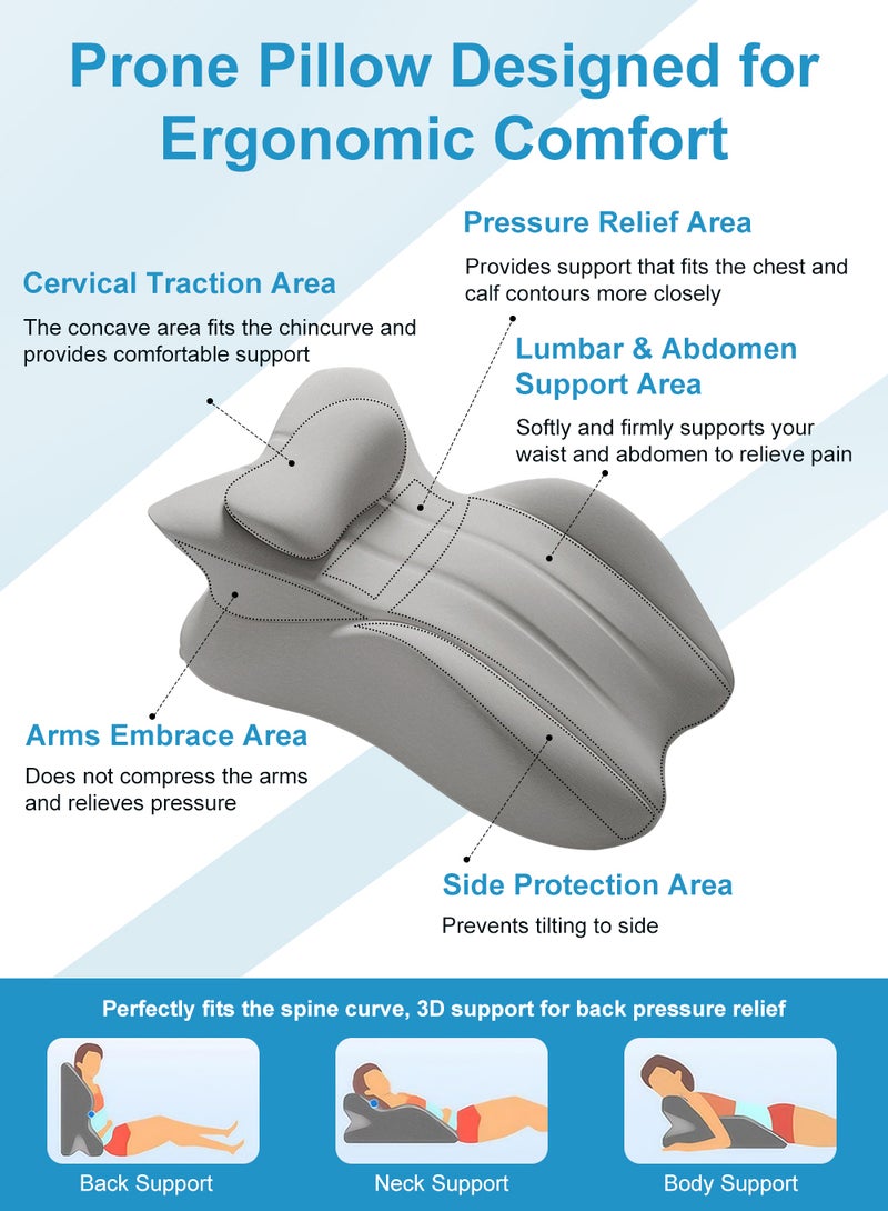 إيزي سو وسادة رمادية على شكل إسفين وسادة للراحة في السرير وسائد لتثبيت وضع الساقين للجلوس في السرير وسادة من الإسفنج المرن للبالغين لدعم الظهر وسادة للقراءة للأسرة والأرائك للنوم وتخفيف آلام الظهر والساقين والارتجاع الحمضي ومكافحة الشخير - Image 3