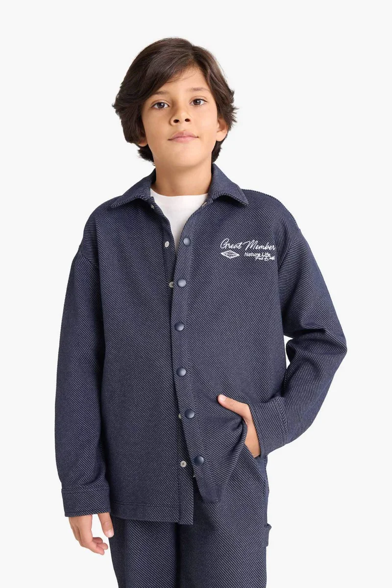 ديفاكتو Oversize Fit Buttoned Overshirt