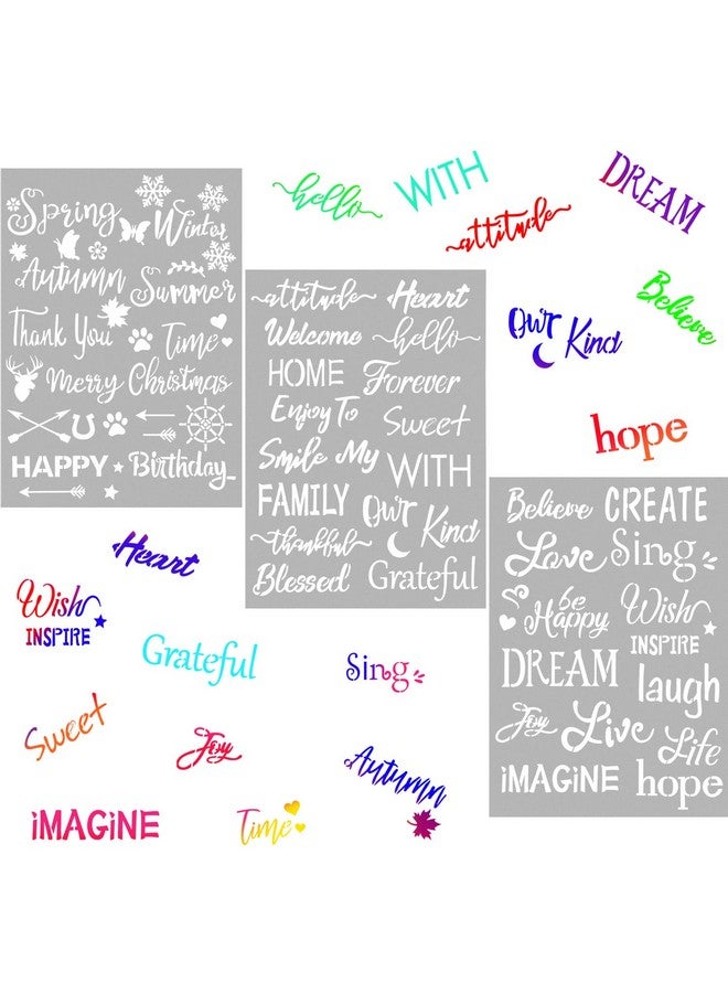 Zonon 3 Pieces Plastic Painting Stencils Inspirational Word Stencils 8 X 11 Inch Reusable Stencils Template For Painting On Wood Fabric Paper Wall Diy Drawing Craft - Image 1