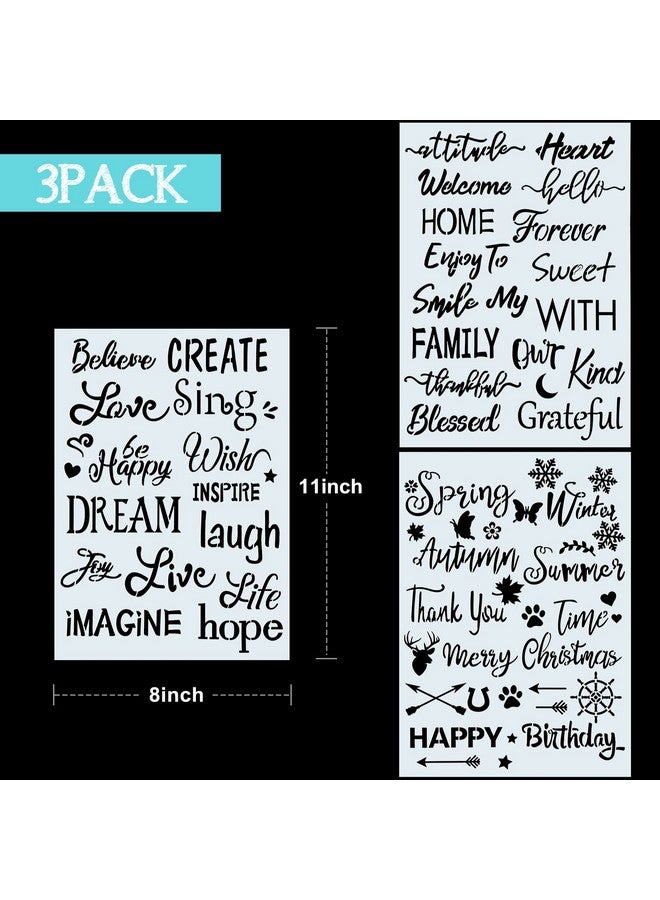 Zonon 3 Pieces Plastic Painting Stencils Inspirational Word Stencils 8 X 11 Inch Reusable Stencils Template For Painting On Wood Fabric Paper Wall Diy Drawing Craft - Image 2