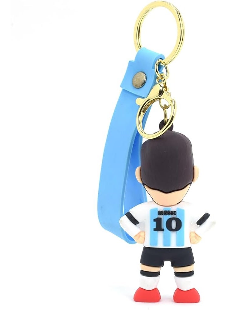 Football 3D Rubber Keychain Keychain with Soccer Player on Long Strap - Vibrant Accessory for Soccer Fans Soccer Player on Long Strap - Vibrant Accessory for Soccer Fans and Collectors - Image 2