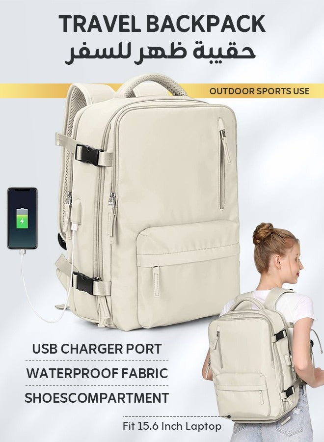 Vividorad Travel Backpack, Carry On Backpack for Women and Men, Large Capacity Hiking Backpack with USB Charging Port Shoes Compartment,Daypack Business Weekender Bag, Waterproof Outdoor Sports Rucksack Casual Daypack Fit 15.6 Inch Laptop  - Image 1