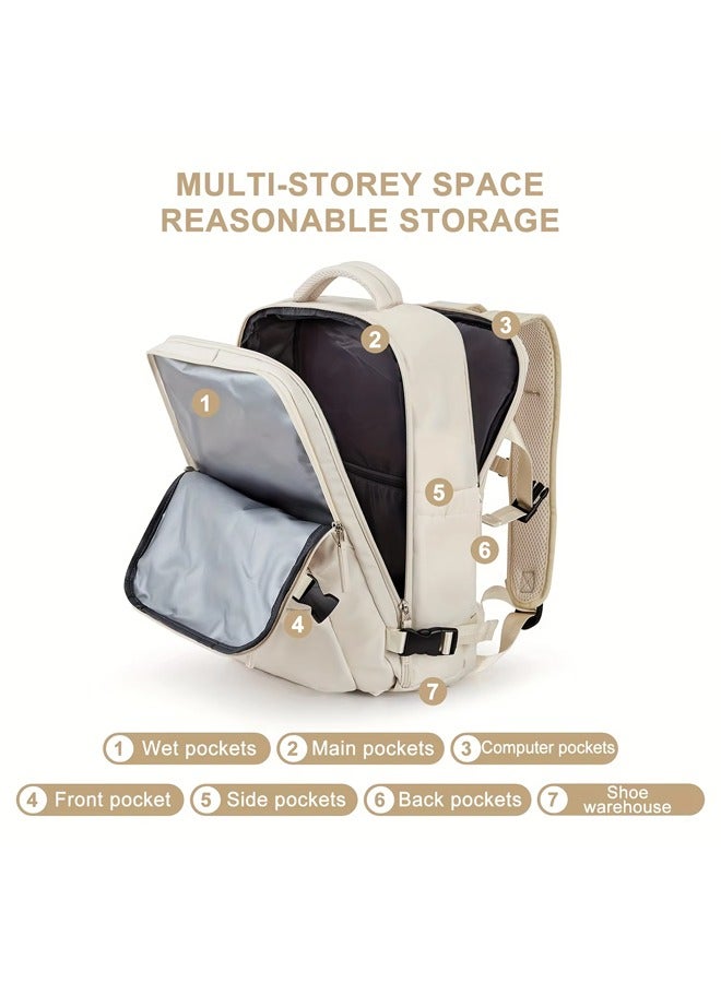 Vividorad Travel Backpack, Carry On Backpack for Women and Men, Large Capacity Hiking Backpack with USB Charging Port Shoes Compartment,Daypack Business Weekender Bag, Waterproof Outdoor Sports Rucksack Casual Daypack Fit 15.6 Inch Laptop  - Image 4