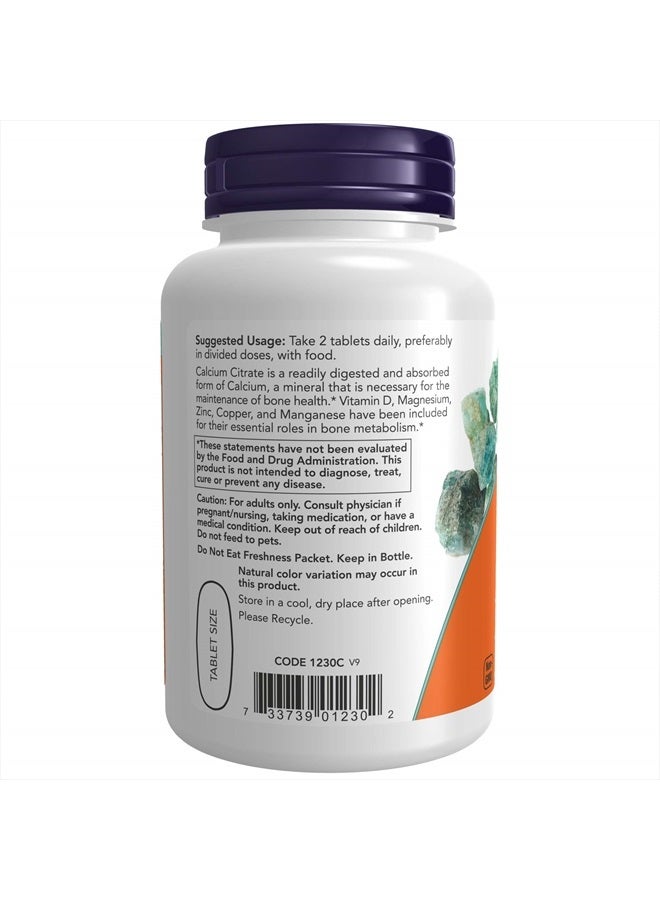 now Supplements, Calcium Citrate with Vitamin D, Magnesium, Zinc, Copper, and Manganese, 250 Tablets - Image 3