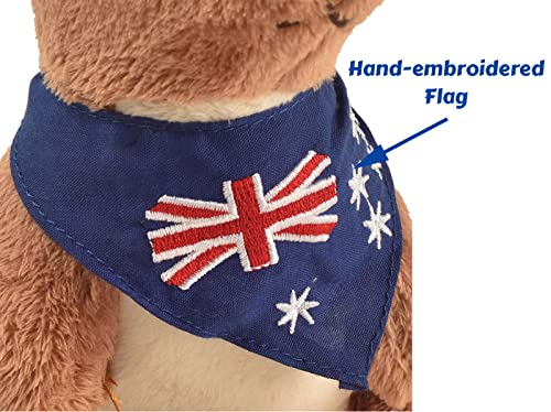 BOHS Plush Kangaroo with Australia Scarf and Removable Joey Cuddly Soft Stuffed Mom and Baby Animals Toy 11 Inches - Image 5