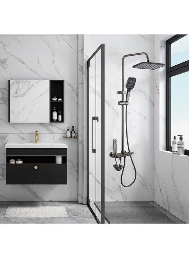 Future Luxury Rainfall Shower System Set | Overhead Rain Shower Head with Handheld Shower, Bidet Spray, Adjustable Shower Column, Bathroom Mixer Faucet, Modern Shower Combo - Image 2