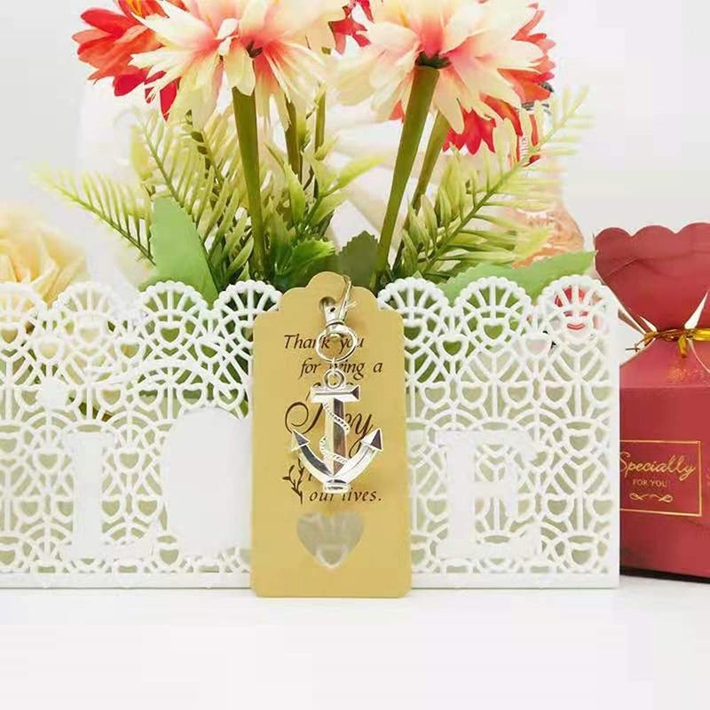 Aizhuang 50Pcs Anchor Keychain Party Favor Wedding Favors for Guests, Creative Souvenirs Gifts with Drawstring Gift Bags and Thankyou Tags for Nautical Theme Wedding Party Decorations - Image 4