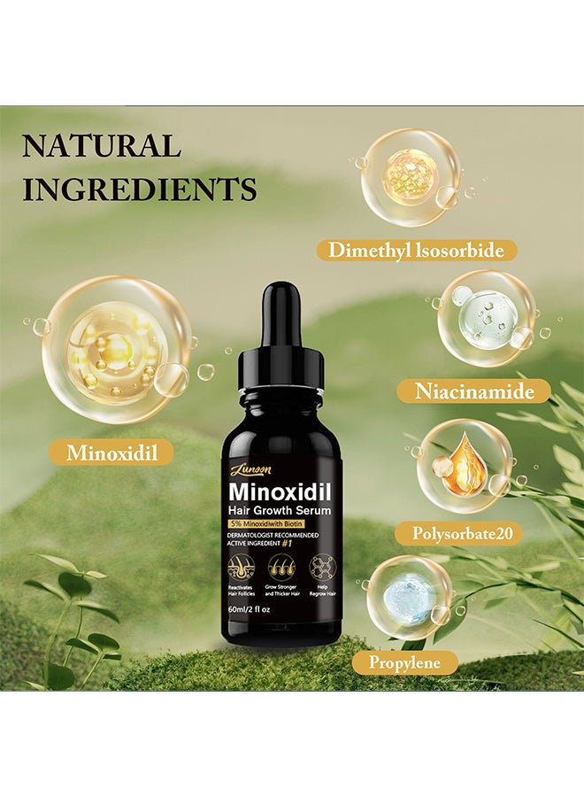 LUNOON Minoxidil Hair Serum, Anti-hair loss and hair growth serum - 60ml - Image 2