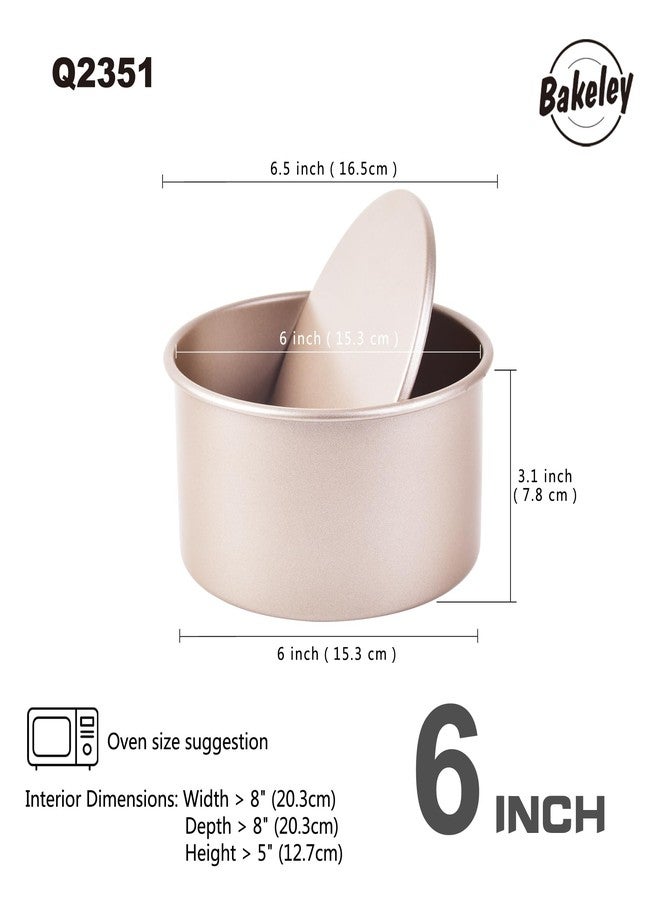 Bakeley Round Cake Pan, Nonstick 6-Inch with Removable Bottom Chiffon Bakeware (Champagne Gold) - Image 2