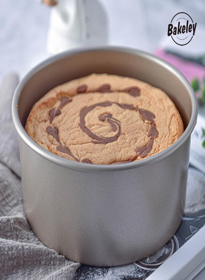 Bakeley Round Cake Pan, Nonstick 6-Inch with Removable Bottom Chiffon Bakeware (Champagne Gold) - Image 4