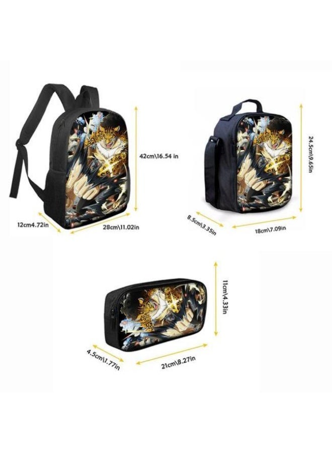 general The latest universal cartoon printed three piece practical bag combination (suitable for students, children, friends, outings, mountain climbing, etc.) - Image 3