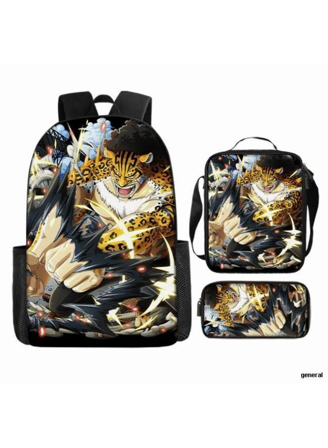 general The latest universal cartoon printed three piece practical bag combination (suitable for students, children, friends, outings, mountain climbing, etc.) - Image 1