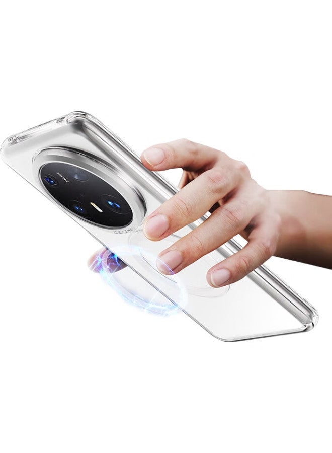 Defense [Huawei Certified Brand] Huawei Mate 70 Pro Transparent Phone Case 70 Pro+ Protective Cover High Transparency Ice Gold Fashion Lightweight Full Coverage Magnetic Adsorption Protective Shell Hi - Image 1
