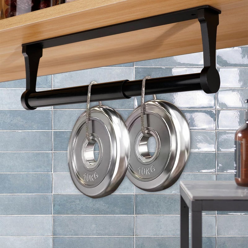 MONEER Paper Towel Holder Under Cabinet, Paper Towel Holder, Aluminum Alloy Kitchen Towel Holders, Self Adhesive Kitchen Roll Holder for Kitchen, Bathroom, Living Room (Black) - Image 4