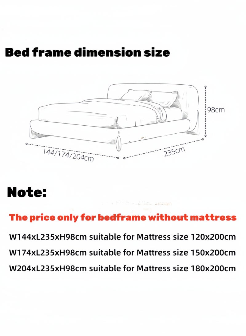 AAF FURNITURE Light Luxury Furniture Modern Bed Frame Without Mattress for Home Bedroom Decoration  - Image 4