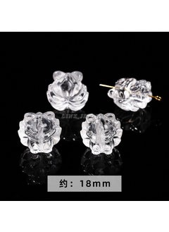 Natural Crystal Fox Pendant Jewelry Bead Natural white crystal fried nine-tailed fox