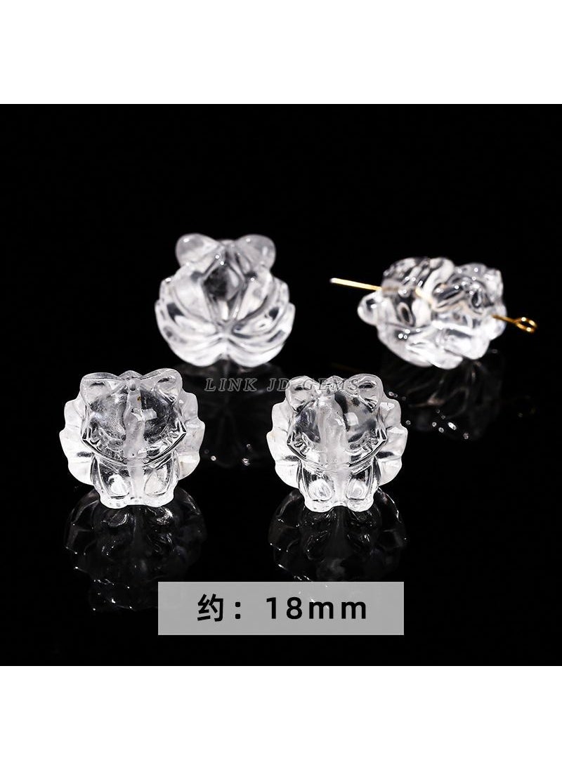 Generic - Natural Crystal Fox Pendant Jewelry Bead Natural white crystal fried nine-tailed fox - Image 1